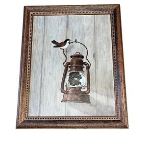 Handcrafted Bird and Lantern Picture on Canvas Christmas/Winter/Bird Fans